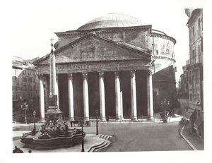 Widok na Panteon i egipski obelisk na Piazza della Rotunda autorstwa Roman