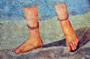 Nogi kobiety noszące obrączki, koniec II - początek III wieku (fresk) autorstwa Roman