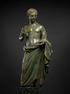 Spiżowa statua chłopca arystokraty, 27 pne-14 AD (brąz) autorstwa Roman Imperial Period