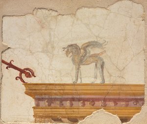 Griffin na szczycie belkowania, Pompeje autorstwa Roman Imperial Period