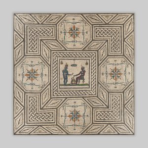 Bruk mozaikowy ze sceną egiptyzującą, ok. 130-150 n.e. (kamień i szkło) autorstwa Roman Imperial Period