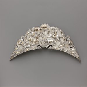 Srebrna rączka dużego naczynia, II-pocz. III w. n.e. (srebro i złoto) autorstwa Roman Imperial Period