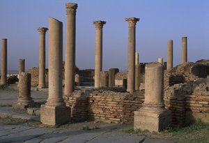 Widok na bibliotekę, ok. 100 r. n.e., Okres Wysokiego Cesarstwa (27 p.n.e.-395 r. n.e.) autorstwa Roman Imperial Period