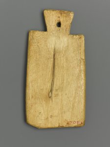 Zawieszka mumia z greckim napisem (drewno i pigment) autorstwa Roman Period Egyptian