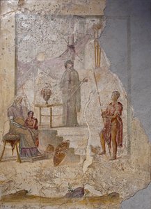 Cassandra przepowiada upadek Troi, I H. I w. OGŁOSZENIE autorstwa Roman Pompeian wall painting