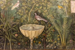 Szczegółowo ogród. Fresk z Domu Złotej Bransolety Casa del Bracciale d