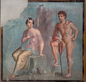 Io i Argus, I H. I wiek. OGŁOSZENIE. autorstwa Roman Pompeian wall painting.