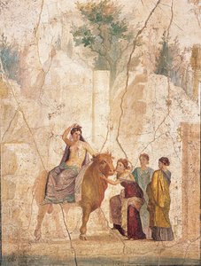 Gwałt Europy, 1.H. I wiek. OGŁOSZENIE. autorstwa Roman Pompeian wall painting.