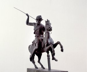 Amazonka na koniu (rzeźba z brązu według greckiego oryginału z III wieku p.n.e.) autorstwa Roman Roman