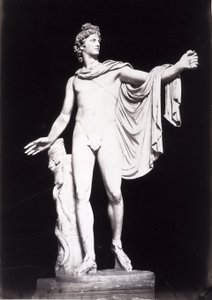 Apollo Belvedere, kopia greckiego oryginału z IV wieku p.n.e., przed usunięciem poprzednich uzupełnień (marmur) autorstwa Roman Roman
