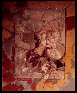 Ariadna i Tezeusz. Mozaika ścienna z Casa del Bicentenario, V wiek pne-I wiek ne autorstwa Roman Roman