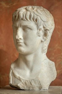Sztuka Rzym Popiersie marmurowego rzymskiego generała Germanika (15 pne - 19 ne) autorstwa Roman Roman