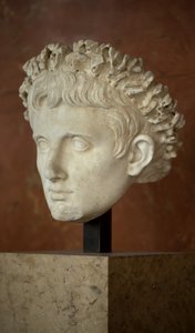 Sztuka Rzym Głowa cesarza Augusta (63 pne - 14 ne) marmur autorstwa Roman Roman