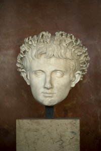 Sztuka Rzym Głowa cesarza Augusta (63 pne - 14 ne) marmur autorstwa Roman Roman
