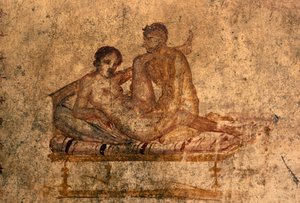 Erotyczny fresk z Domu Vettii w Pompejach (Lista Światowego Dziedzictwa UNESCO autorstwa Roman Roman
