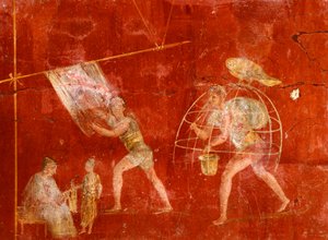 Fresk przedstawiający pralnię z Pompei (Lista Światowego Dziedzictwa UNESCO). autorstwa Roman Roman