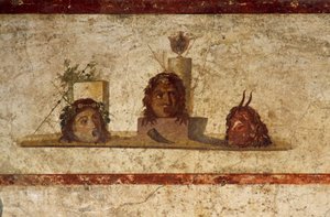 Fresk przedstawiający trzy głowy, Dom Gajusza Juliusza Polibiusza, Pompeje (Lista Światowego Dziedzictwa UNESCO autorstwa Roman Roman