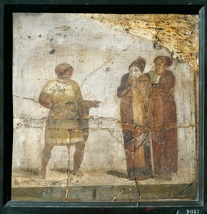 włochy, kampania, pompeje, scena teatralna, fresk autorstwa Roman Roman