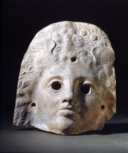 Maska na tragedie w epoce rzymskiej. Muzeum klatki schodowej. Mediolan autorstwa Roman Roman