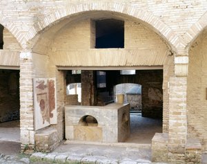Reszta łaźni rzymskich w Ostii (Ostia). autorstwa Roman Roman