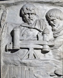 Sztuka rzymska: „”Żołnierze rzymscy w pobliżu katapulty użytej podczas pierwszej wojny w Dacji”” Forma z 1862 roku odtwarzająca płaskorzeźby kolumny Trajana (kolumna Trajane) (Colonna Traiana) w Rzymie zbudowanej za panowania cesarza Trajana ( 53-117). Tra autorstwa Roman Roman