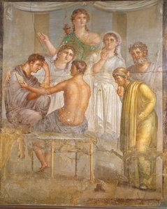 Cywilizacja rzymska. Admetus i Alkestis, fresk z bazyliki Ercolano autorstwa Roman Roman