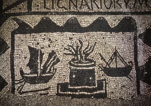 Rzymska marynarka i latarnia morska, starożytna Ostia (Ostia), Piazza delle Corporazioni. autorstwa Roman Roman