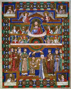 Koronacja Henryka Lwa i jego małżeństwo z Matyldą, z Ewangelii Henryka Lwa autorstwa Romanesque