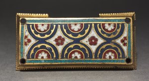 Tablica, prawdopodobnie z relikwiarza, c.1180-1190 (pozłacana miedź, emalia champlevé i cloisonné) autorstwa Romanesque