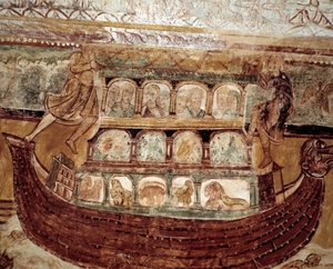 Łuk Noego (fresk na suficie) autorstwa Romanesque