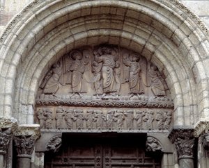 Wniebowstąpienie, portal południowy Bazyliki (rzeźba) autorstwa Romanesque