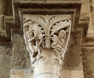 Śmierć Kaina (rzeźbiona stolica) autorstwa Romanesque