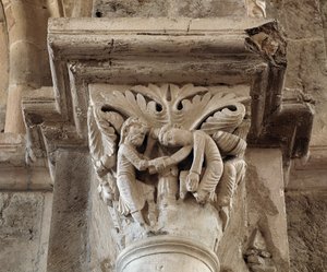 Śmierć Kaina (rzeźbiona stolica) autorstwa Romanesque