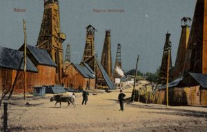 Szyby naftowe, Baicoi, Rumunia (kolorowe zdjęcie)