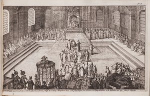 Scena na dworze cara Aleksisa Michajłowicza, 1677 autorstwa Romeyn de Hooghe