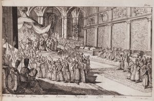 Scena na dworze cara Aleksisa Michajłowicza, 1677 autorstwa Romeyn de Hooghe