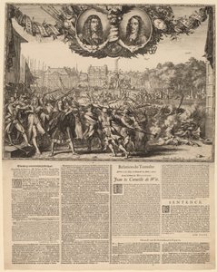 Obraz i prawdziwa historia... (Reprezentacja prawdziwej historii Johana de Witta...) autorstwa Romeyn de Hooghe