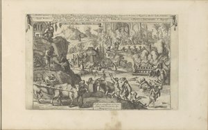 Bedelaars w Oosten West-Indie Bedel en Slacht-Papen Afgoden der Mexicanen / Mendian Priests and Sacrificians to the Divinitea Meksykanów (tytuł na obiekcie) Indie Wschodnie i Zachodnie oraz inne miejsca (tytuł serii) autorstwa Romeyn de Hooghe