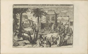 Huwelijksceremoniën Huwlyks Ceremonien / Ceremonie zaślubin Indian i innych (tytuł na obiekcie) Indie Wschodnie i Zachodnie oraz inne miejsca (tytuł serii) autorstwa Romeyn de Hooghe