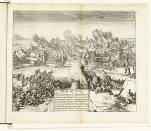 Zdobycie i plądrowanie Neuss, 1586 Prize de Nuys (tytuł na obiekcie) Guerres de Flandres (tytuł serii) autorstwa Romeyn de Hooghe