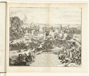 Zdobycie Tournai, 1581 Prize de Tournay (tytuł na obiekcie) Guerres de Flandres (tytuł serii) autorstwa Romeyn de Hooghe