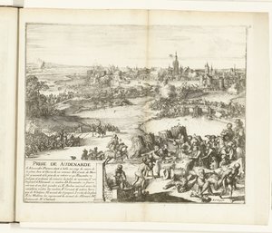 Zdobycie Oudenaarde, 1582 Nagroda de Audenarde (tytuł na obiekcie) Guerres de Flandres (tytuł serii) autorstwa Romeyn de Hooghe