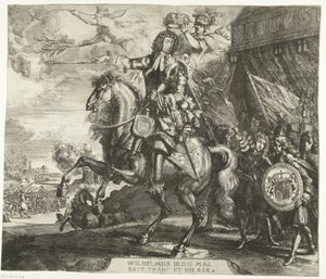 Portret konny Wilhelma III, księcia Orange autorstwa Romeyn de Hooghe