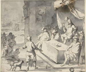 Scena z historii Holandii: Suplikanci przed Władcą autorstwa Romeyn de Hooghe
