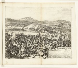 Żużel w Aumale, 1592 Bitwa pod Aumale (tytuł na obiekcie) Wojny Flandrii (tytuł serii) autorstwa Romeyn de Hooghe