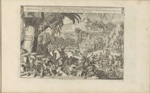 Spaanse wreedheden w Zachodnich Indiach Spaensche Tyrannyen in de Westindies / Tyrania Hiszpanów w Indiach Zachodnich (tytuł na obiekcie) Indie Wschodnie i Zachodnie oraz inne miejsca (tytuł serii) autorstwa Romeyn de Hooghe