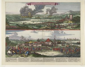 Podróż do Chatham i podbój wyspy Sheppey, 1667 Obraz miasta i rewiru Rochester, Chetham itp. / Het Eylandt Shepey and 