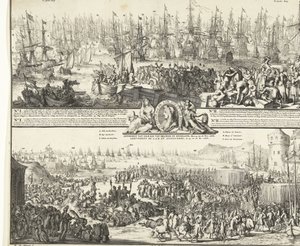 Podróż Wilhelma III do Anglii, 1688 Wyjazd S.K.H. po Anglii, 11. listopada. 1688 / Przybycie S.K.H.D.P. Orange w Anglii, 15 i 16 listopada. 1688 (tytuł na obiekcie) Departament S.A.R. wlać Angleterre