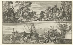 Dwa wizerunki francuskich okrucieństw, 1672 autorstwa Romeyn de Hooghe