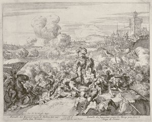 Cykl rycin wiedeńskich, Armia cesarska walcząca z Turkami, 1683 autorstwa Romeyn de Hooghe